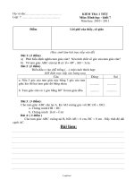 Kiểm tra 1 tiết môn: Hình học - Khối 7 năm học: 2010 - 2011