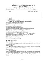 Đề kiểm tra chất lượng học kỳ II môn: Giáo án lớp 6 môn Giáo dục công dân - Khối 6 thời gian: 45 phút (không kể thời gian giao đề)