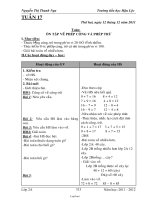 Giáo án các môn học lớp 2 - Tuần 17 - Trường tiểu học Hậu Lộc