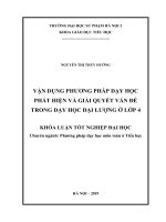 Vận dụng phương pháp dạy học phát hiện và giải quyết vấn đề trong dạy học nội dung đại lượng lớp 4 