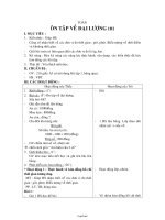Giáo án Toán 2 tuần 34 tiết 3: Ôn tập về đại lượng (tt)
