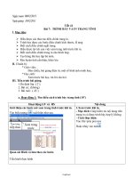 Giáo án Tin học 7 - Tiết 41, Bài 7: Trình bày và in trang tính - Năm học 2010-2011