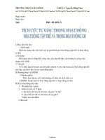 Giáo án lớp 6 môn Giáo dục công dân - Bài 10 - Tiết 2: Tính tích cực tự giác trong hoạt động, hoạt động tập thể và trong hoạt động xã hội