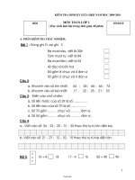 Kiểm tra định kỳ giữa hkii năm học 2009-2010 môn Toán lớp 1