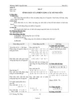 Giáo án lớp 6 môn học Đại số - Tuần 16 - Tiết 47: Tính chất của phép cộng các số nguyên