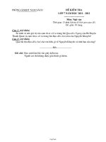 Đề 1 kiểm tra lớp 7 năm học 2011 - 2012 môn: Ngữ văn thời gian: 15 phút (không kể thời gian giao đề)