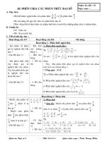 Giáo án Đại số 8 - GV: Trần Trung Hiếu - Tiết 33: Phép chia các phân thức đại số