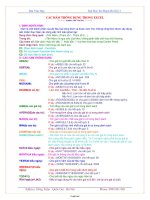 Các hàm thông dụng trong excel