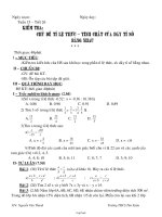 Giáo án tự chọn Toán 7 nâng cao tiết 26: Kiểm tra: chủ đề tỉ lệ thức – tính chất của dãy tỉ số bằng nhau