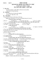 Giáo án Sinh học lớp 7 tiết 54: Ôn tập lớp chim – lớp thú