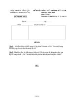 Đề thi Khảo sát chất lượng đầu năm môn Vật lí Lớp 9 - Năm học 2010-2011 - Nguyễn Việt Hồng