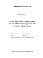 Giải pháp tăng cường công tác quản lý nhà nước về đất nông nghiệp trên địa bàn huyện mộc châu, tỉnh sơn la   