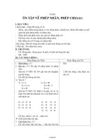 Giáo án Toán 2 tuần 34 tiết 1: Ôn tập về phép nhân, phép chia (tt)