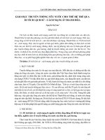 Giáo dục truyền thống yêu nước cho thế hệ trẻ qua di tích lịch sử - cách mạng ở Thanh Hóa