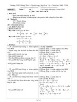 Giáo án Đại số 7 tuần 27 - Trường THCS Hồng Thái