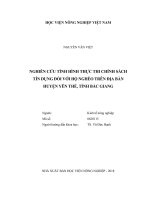 Nghiên cứu tình hình thực thi chính sách tín dụng đối với hộ nghèo trên địa bàn huyện yên thế, tỉnh bắc giang   