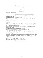 Đề và đáp án thi học sinh giỏi môn Toán lớp 9 - Đề số 36