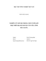 Nghiên cứu rủi ro trong chăn nuôi lợn thịt trên địa bàn huyện tân yên, tỉnh bắc giang   