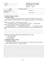 Đề kiểm tra giữa học kì 2 môn: Tiếng Việt - Khối 3 năm học: 2011 - 2012