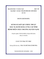 đánh giá kết quả phẫu thuật máu tụ dưới màng cứng cấp tính bệnh nhân chấn thương sọ não nặng 