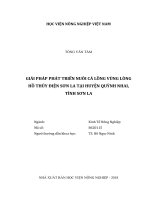 Giải pháp phát triển nuôi cá lồng vùng lòng hồ thủy điện sơn la tại huyện quỳnh nhai, tỉnh sơn la   