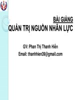 Bài giảng Quản trị nguồn nhân lực: Chương 1 - ThS. Phan Thị Thanh Hiền