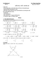 Giáo án Hình học 8 - Tiết 54: Kiểm tra 1 tiết chương III - Năm học 2009-2010 - Phạm Xuân Diệu