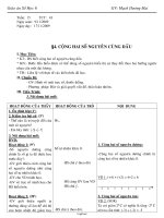 Giáo án Số học 6 - Tiết 43, Bài 4: Cộng hai số nguyên cùng dấu - Năm học 2009-2010 - Mạch Hương Mai