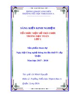 Tổ chức một số trò chơi trong dạy Toán lớp 1