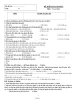 Đề kiểm tra 45 phút môn: Công nghệ 8