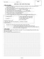 Kiểm tra 1 tiết - Môn Công Nghệ