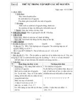 Giáo án Lớp 6 - Môn Số học - Tiết 42: Thứ tự trong tập hợp các số nguyên