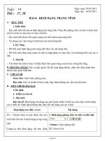 Giáo án Tin học 7 Bài 6 Tiết 37+ 38: Định dạng trang tính