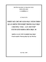 Thiết kế chủ đề giáo dục STEM theo quan điểm tích hợp trong dạy học chương „oxi   lưu huỳn‟   sách giáo khoa hóa học 10 