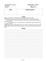 Đề kiểm tra 1 tiết học kì II Vật lý Lớp 8 - Trường THCS Ảng Nưa