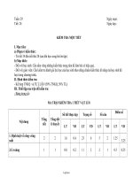 Ma trận đề kiểm tra 1 tiết học kì II môn Vật lí Lớp 8