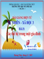 Giáo án lớp 3 môn Tự nhiên xã hội - Bài số 19: Các thế hệ trong một gia đình