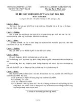 Đề thi học sinh giỏi lớp 9 năm học 2010- 2011 môn : Sinh học thời gian làm bài: 120 phút ( không kể thời gian giao đề)