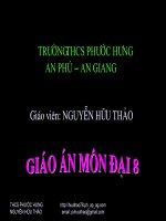 Bài giảng Đại số 8 tuần 7, tiết 14: Phân tích đa thức thành nhân tử