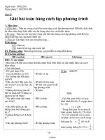 Giáo án môn Đại số lớp 8 tiết 51: Giải bài toán bằng cách lập phương trình