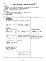 Giáo án lớp 6 môn học Số học - Tuần 14 - Tiết 42 - Bài 5: Thứ tự trong tập hợp các số nguyên