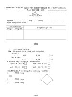 Kiểm tra định kỳ cuối học kì II năm học 2012 – 2013 lớp 1 môn: Toán