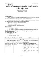 Giáo án Tự chọn Toán 9 – Chủ đề 1: Biến đổi đơn giản biểu thức chứa căn bậc hai
