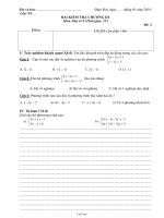 Bài kiểm tra chương III môn Đại số 9