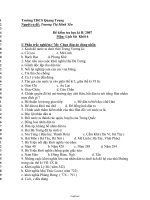 Đề kiểm tra học kì II Môn: Lịch Sử Khối 6 - Trường THCS Quang Trung