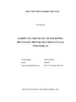 Nghiên cứu một số yếu tố ảnh hưởng đến giá đất trên địa bàn thị xã cửa lò, tỉnh nghệ an   