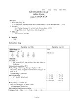 Giáo án khối 2 môn Toán - Tiết: Luyện tập (công thức cộng qua 10 (trong phạm vi 20) đã học dạng 9 + 5 … 6 + 5)