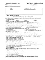 Kiểm tra 15 phút lần 3 môn: Ngữ Văn