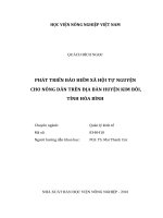 Phát triển bảo hiểm xã hội tự nguyện cho nông dân trên địa bàn huyện kim bôi, tỉnh hòa bình   