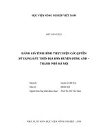 Đánh giá tình hình thực hiện các quyền sử dụng đất trên địa bàn huyện đông anh   thành phố hà nội   